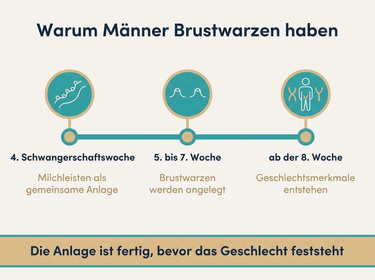 Infografik: Wann Brustwarzen im Embryo entstehen