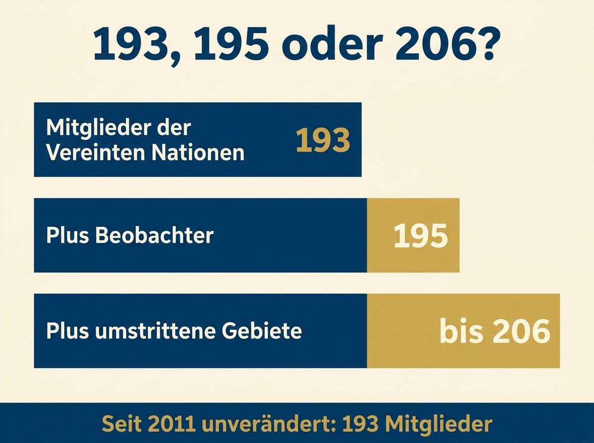 Infografik: 193, 195 oder 206 Länder je nach Zählung