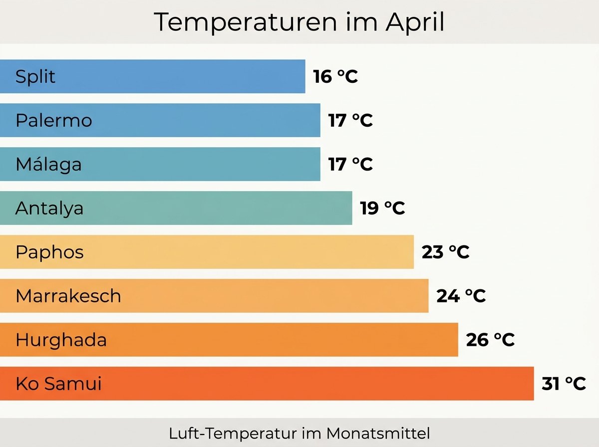 Infografik: Temperaturen im April im Vergleich