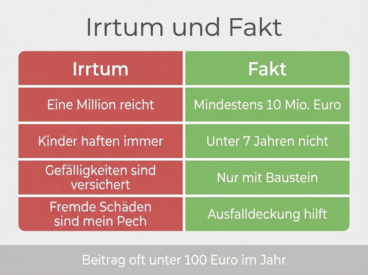 Infografik: Die fünf Irrtümer zur Privathaftpflicht