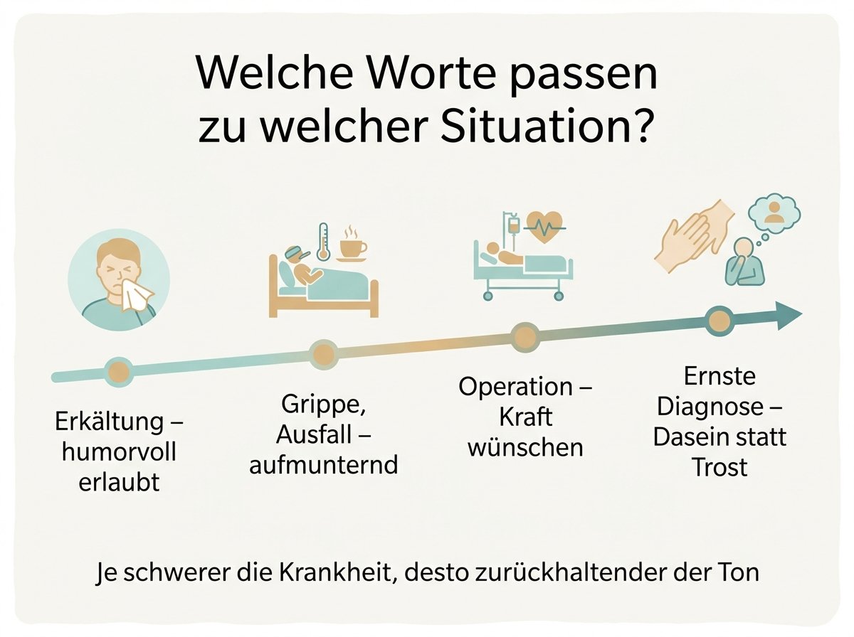Infografik: Welche Gute-Besserung-Worte zu welcher Situation passen