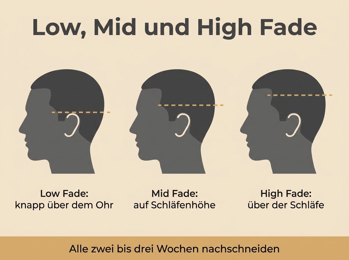 Infografik: Low, Mid und High Fade im Vergleich