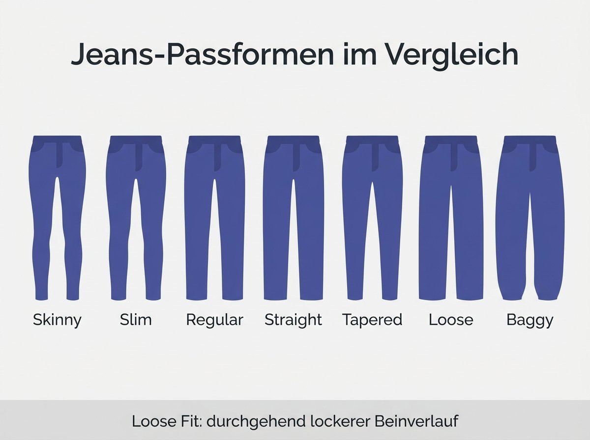 Infografik: Jeans-Passformen für Herren im Vergleich