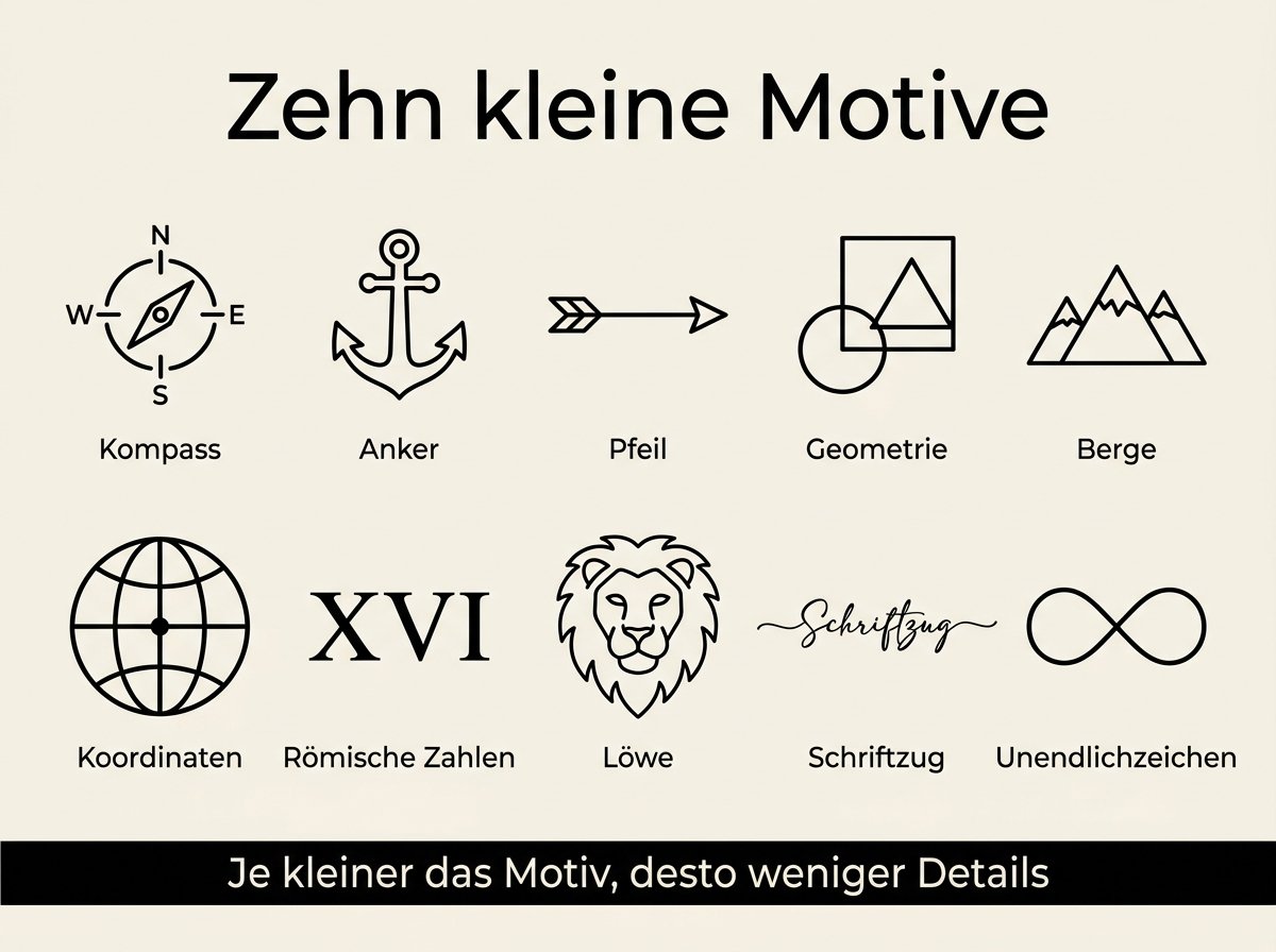Infografik: Zehn kleine Tattoo-Motive und ihre Bedeutung