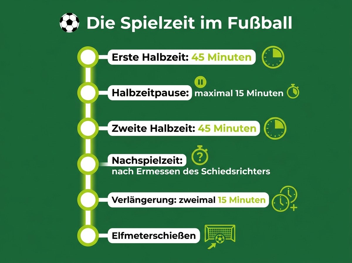 Infografik: Die Spielzeit im Fußball im Überblick