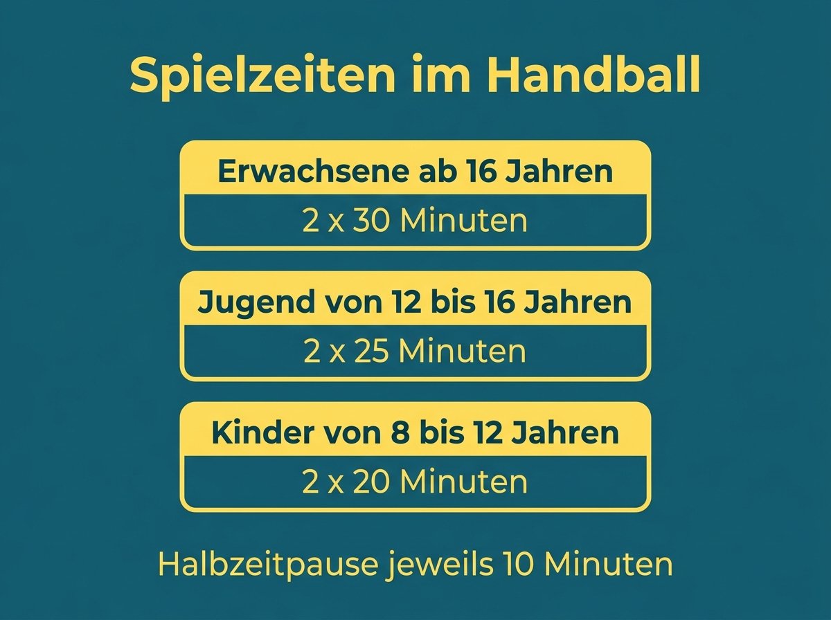 Infografik: Handball-Spielzeiten nach Altersklasse