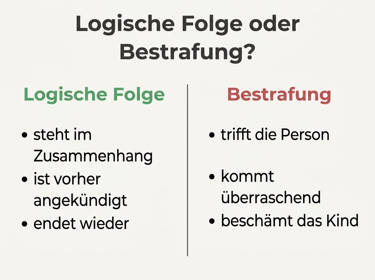 Infografik: Logische Folge oder Bestrafung im Vergleich