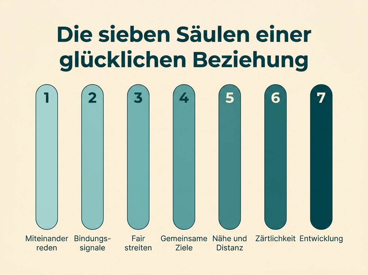 Infografik: Die sieben Säulen einer glücklichen Beziehung