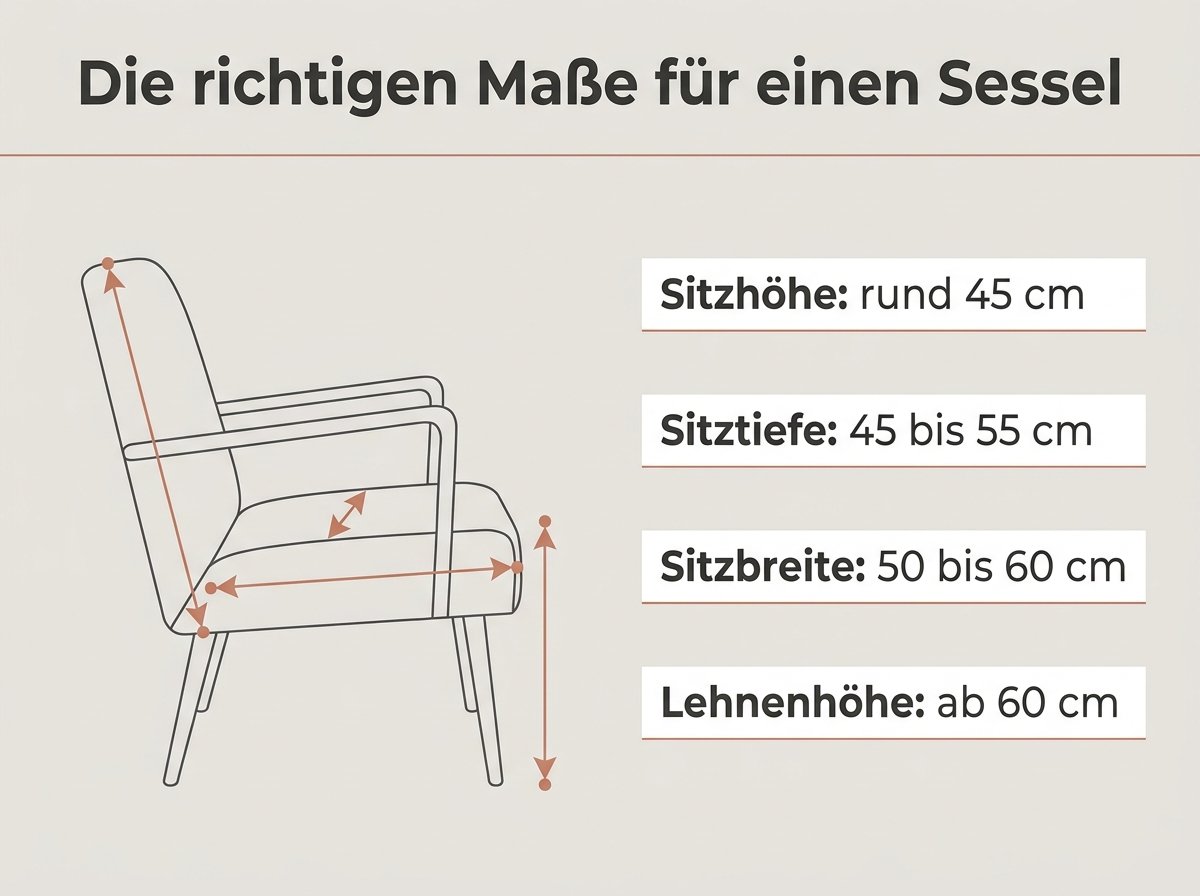 Infografik: Sesselarten und ihre Maße im Vergleich
