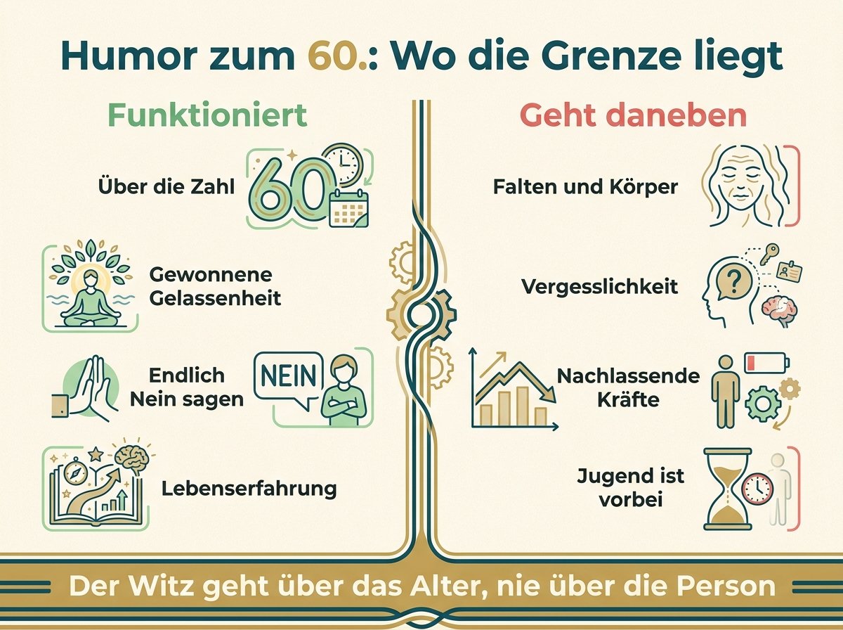 Infografik: Wobei Humor zum 60. Geburtstag funktioniert und wobei nicht