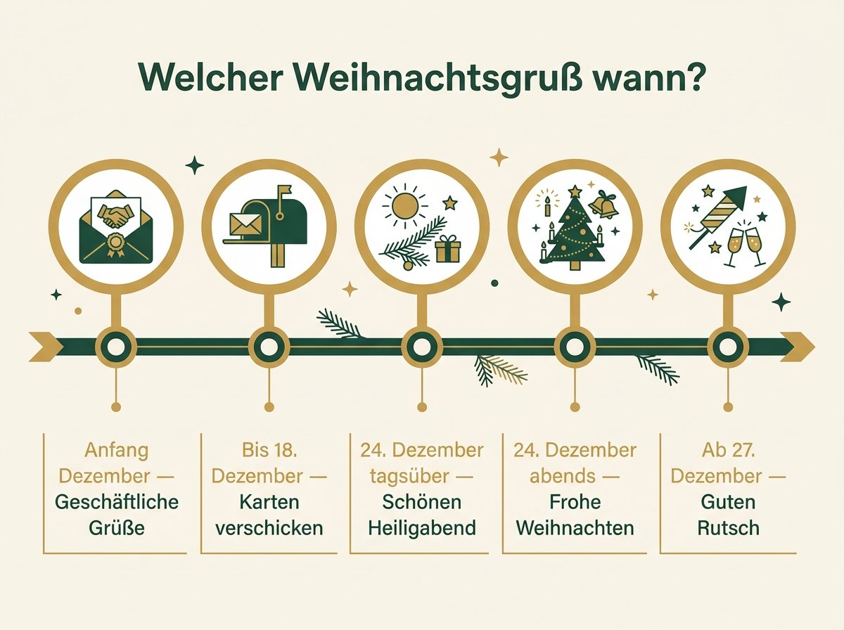 Infografik: Zeitstrahl mit den passenden Weihnachtsgrüßen