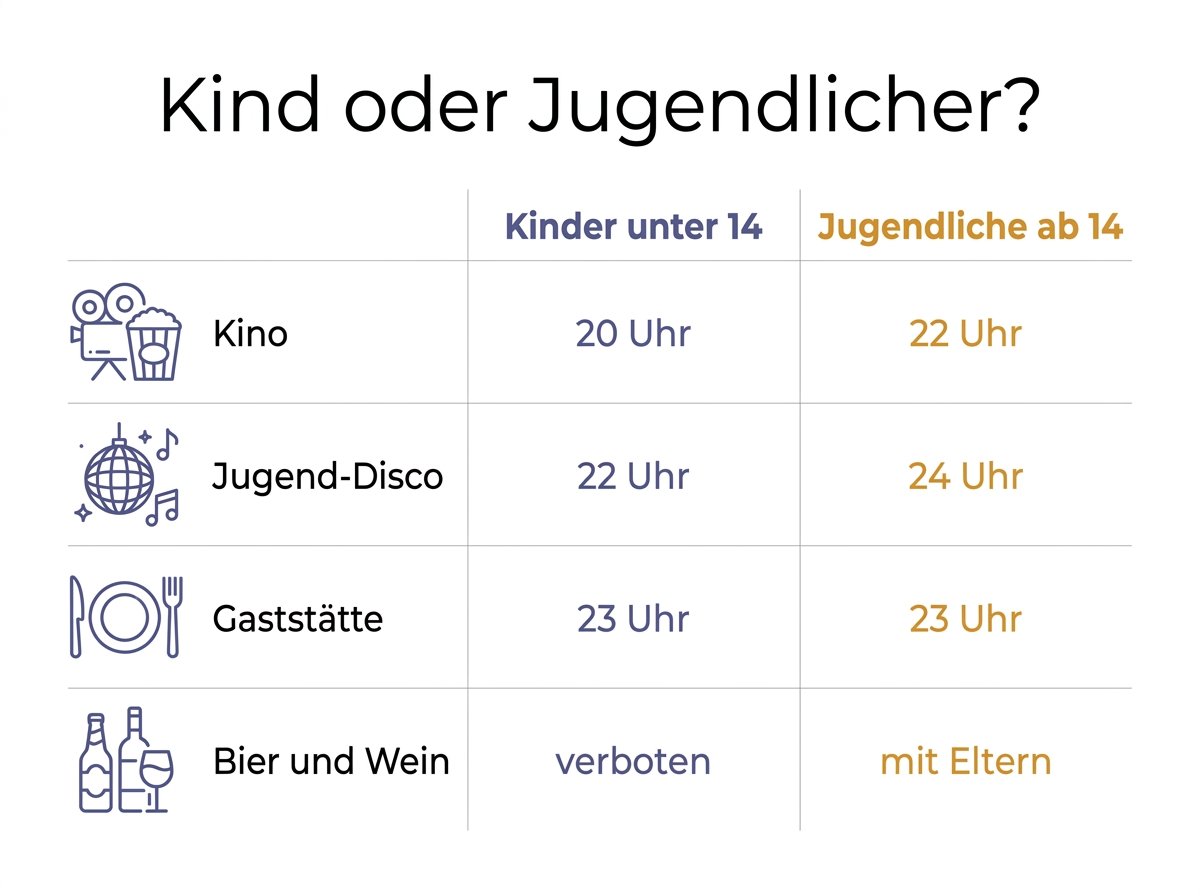 Infografik: Was 15-Jährige laut Jugendschutzgesetz dürfen