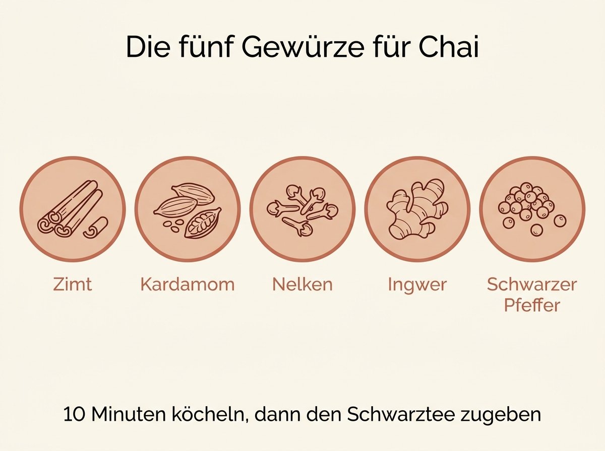 Infografik: Die fünf Gewürze für einen Chai Latte
