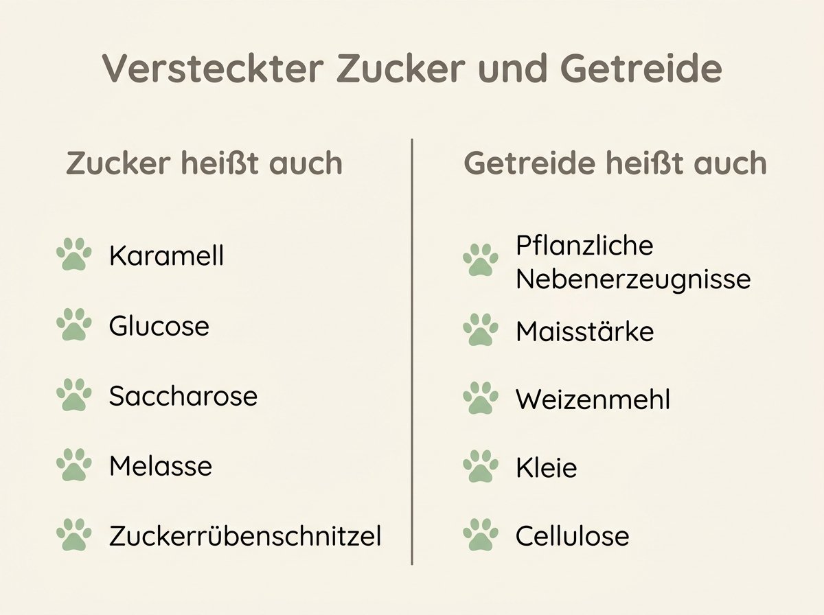 Infografik: Versteckter Zucker und Getreide im Katzenfutter
