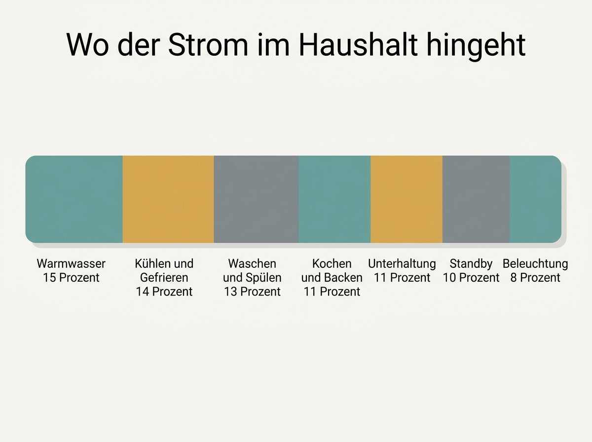 Infografik: Wo der Strom im Haushalt verbraucht wird