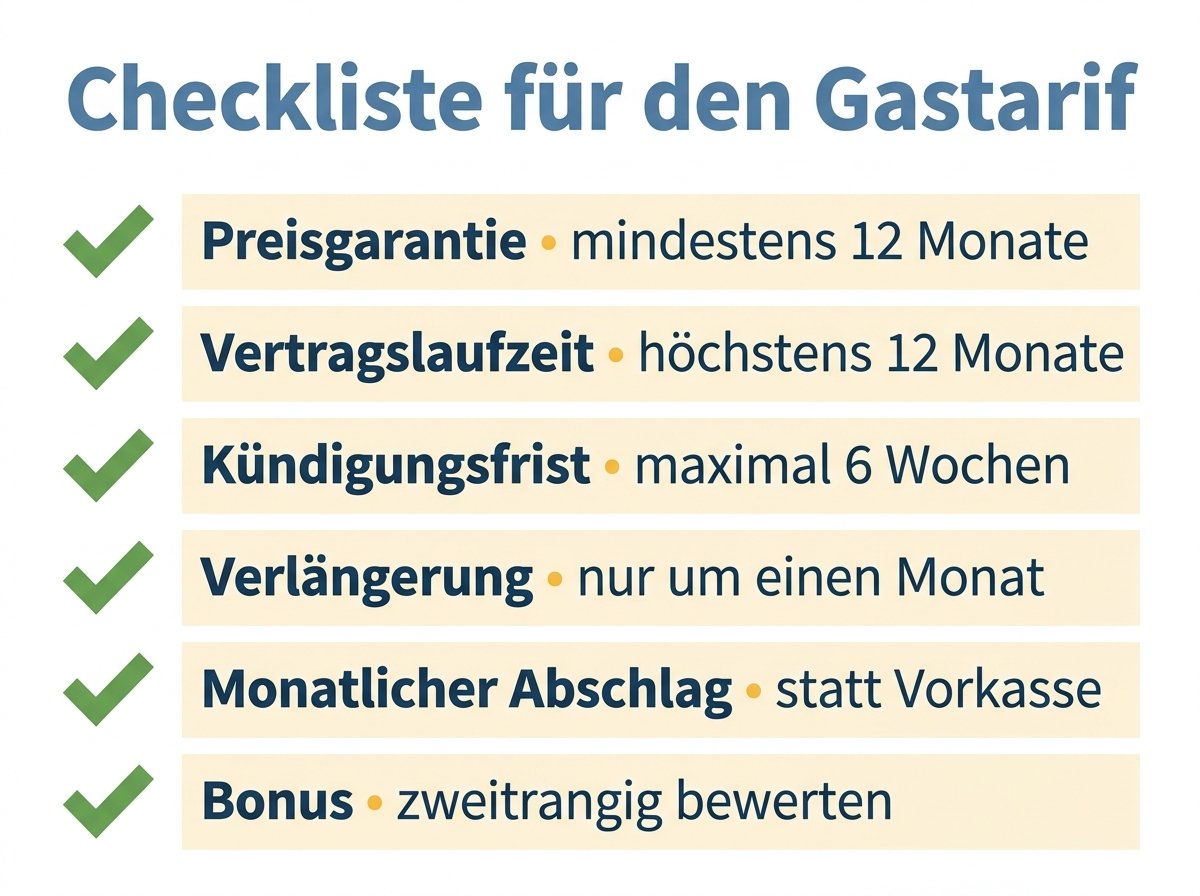 Infografik: Checkliste für den Gaspreisvergleich