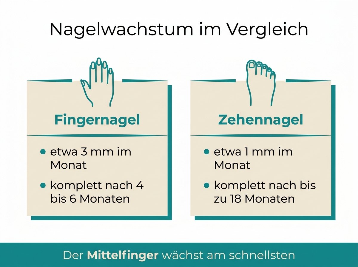 Infografik: Wie schnell Fingernägel und Zehennägel wachsen