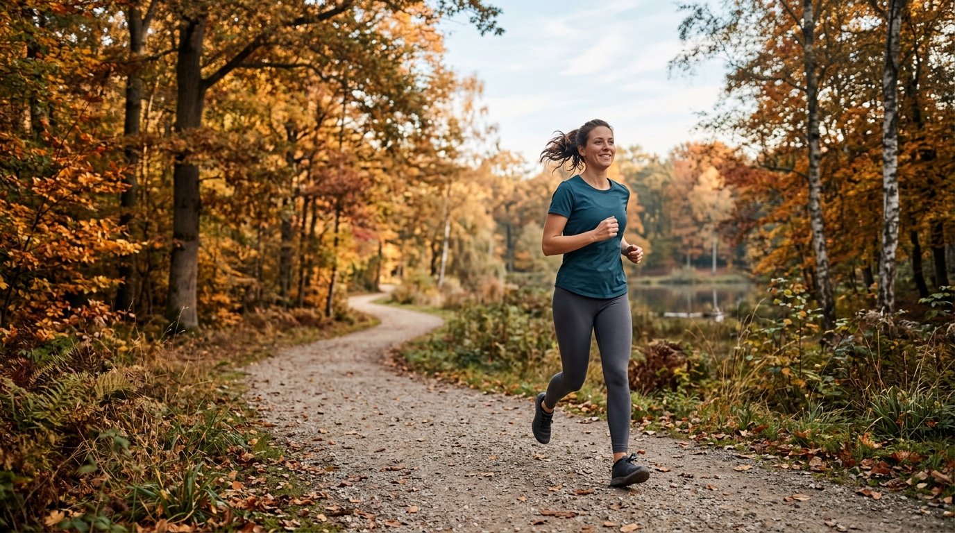 Person joggt auf einem Weg im Freien
