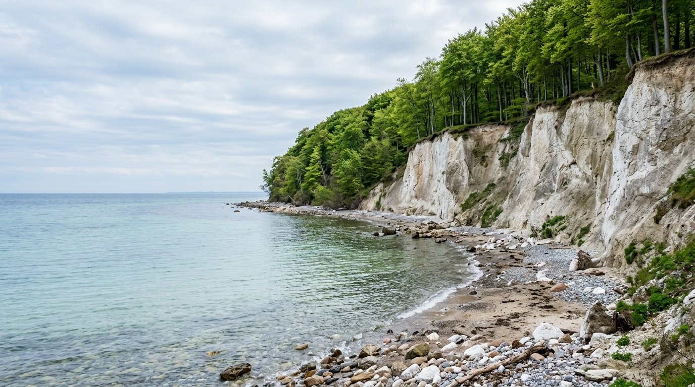 Ostseeküste mit Steilufer und ruhiger See