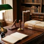 Wie wird man Notar: Schreibtisch mit Urkunde, Siegel und Füller