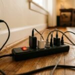 Strom sparen im Haushalt: abschaltbare Steckdosenleiste neben einem Stromzähler