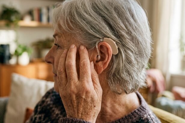 Hörgeräte für Senioren: Hinter-dem-Ohr-Hörgerät wird eingesetzt