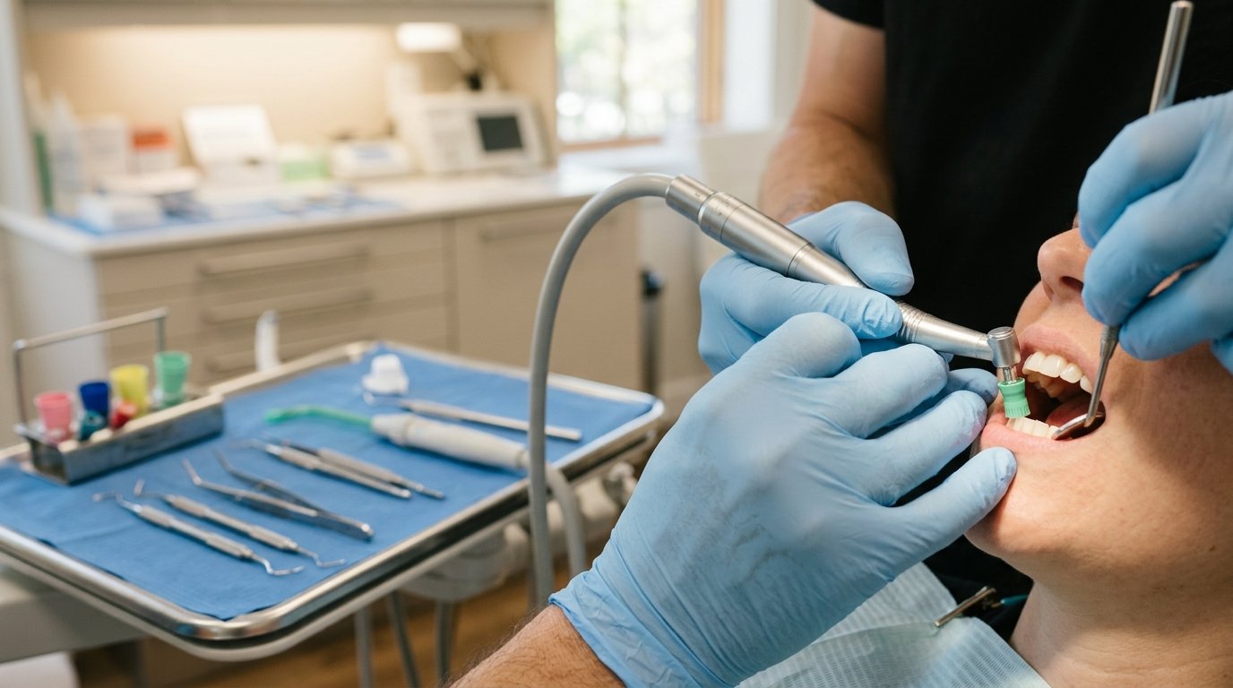Zahnärztliche Behandlung bei der professionellen Zahnreinigung